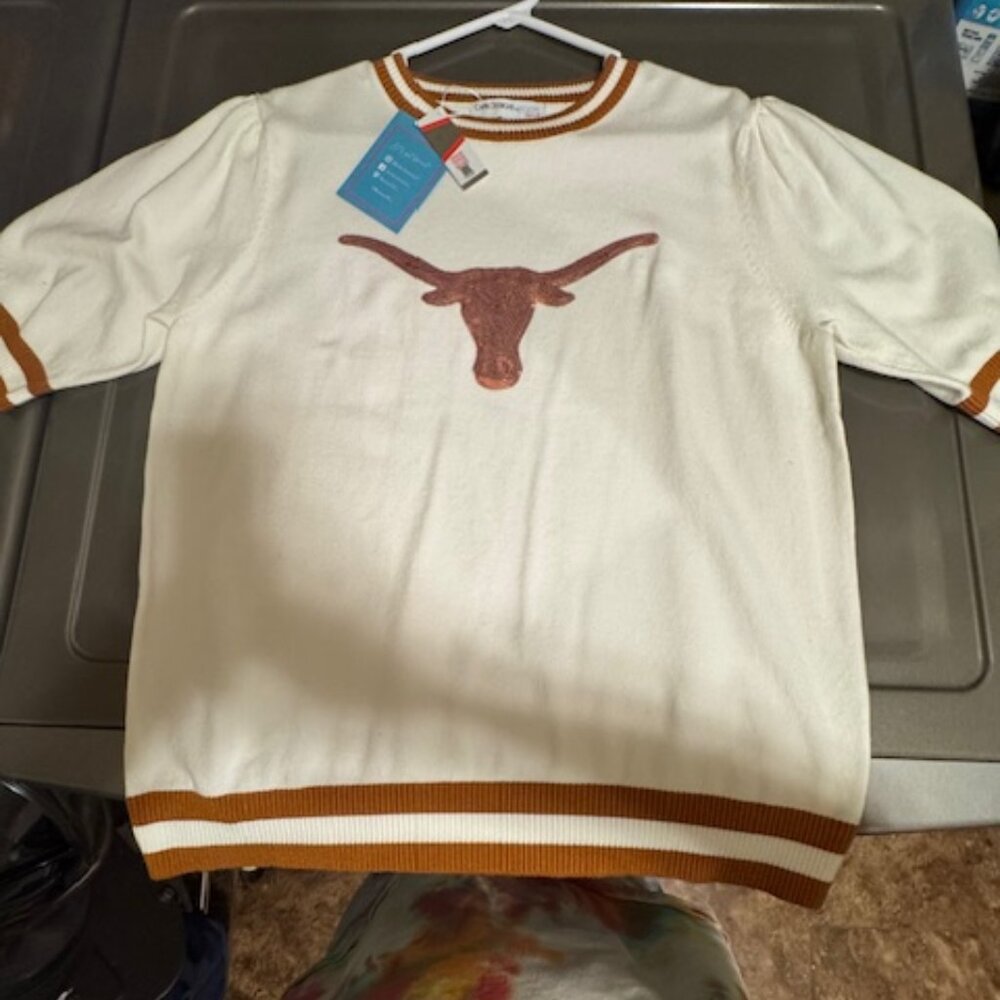 Women's Texas Longhorns Cream short sleeve shirt size Large NWT